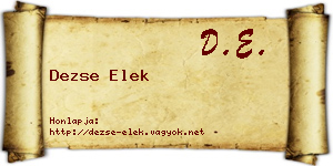 Dezse Elek névjegykártya
